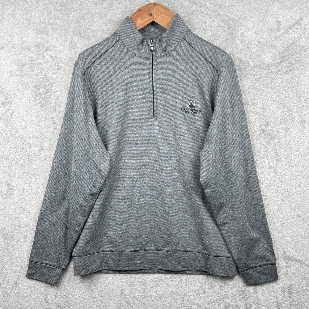 Cutter & Buck Grande Vista Golf Club 1/4 Zip Mens L Gray Performance Golf